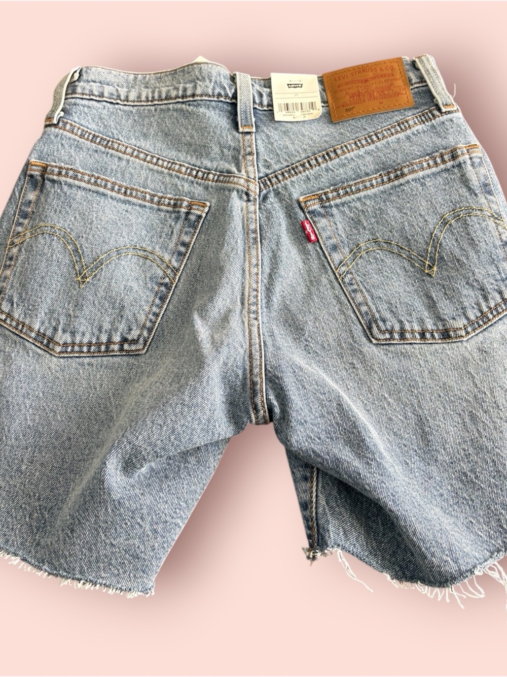 Levi's Light Blue Distressed Denim Cutoff Shorts - Picture 5 of 8